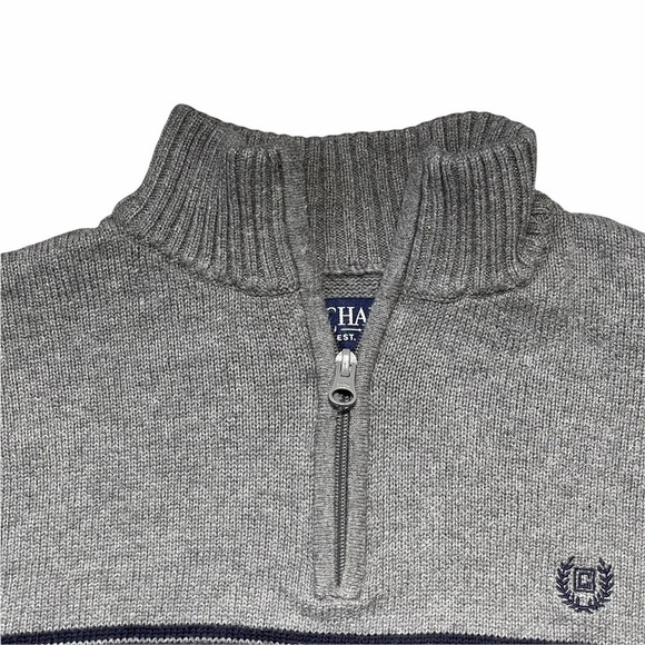 Chaps Men’s Gray Quarter Zip Long Sleeve Pullover - Picture 4 of 9